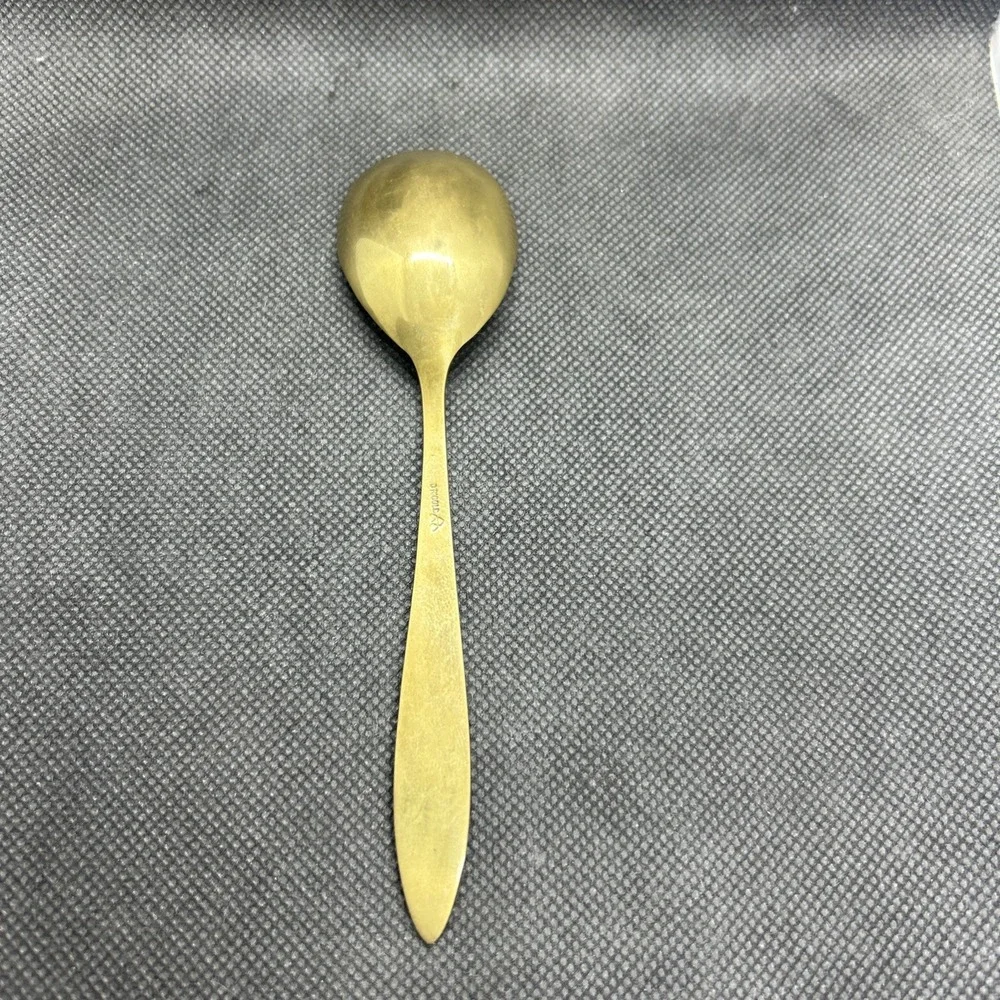 VTG Dirigold Dirilyte Goldware‎ Serving Sugar Shell Dip Spoon REGAL Flatware 5